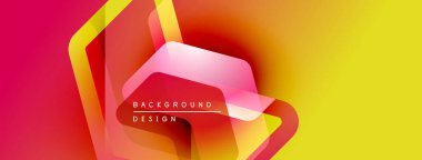 Soyut, enerjik bir arkaplan. Üst üste binen şekiller dinamik görsel efekt yaratır. Değişen renkler, modern estetik sunarak pürüzsüz bir geçiş sağlıyor.