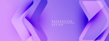 Mor soyut arka plan. Üst üste binen katmanlar dinamik görsel efekt yaratır. Modern tasarım elementleri yenilik ve teknoloji öneriyor.
