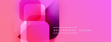 Soyut geometrik şekiller örtüşüyor, canlı pembe, mor renkler yaratıyor. Arkaplan ve sunumlar için modern tasarım ögesi.