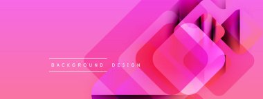 Pembe gradyan arka plan örtüşen kare katmanlar. Metin arka plan tasarımı okur. Modern, enerjik estetik. Basit kompozisyon.