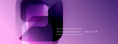 Soyut mor eğimli katmanlar harf şekli oluşturur. Sancaklar, başlıklar, arka planlar için modern tasarım öğesi. Minimalist estetik.
