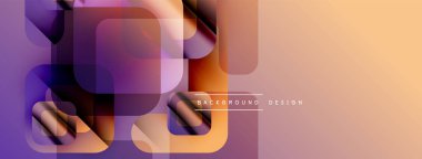 Soyut geometrik şekiller örtüşür, canlı bir değişim etkisi yaratır. Sıcak renkler tasarıma hakim, modern estetiğe işaret ediyor.