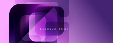 Soyut mor katmanlar modern tasarım yaratır. Gradyan şekiller örtüşür, dinamik görsel efekt oluşturur. Minimalist biçim, uygun arkaplan ögesi.