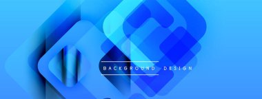 Soyut mavi kareler örtüşür ve dinamik bir değişim etkisi yaratır. Modern tasarım arka planlar ve sunumlar için uygundur. Basit, temiz estetik..