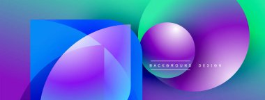 Soyut enerji eğimleri çakışıyor. Mavi, mor, yeşil renkler modern görsel efekt yaratır. Metin arkaplan tasarımı okur.