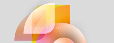 Soyut sıvı şekilleri örtüşür ve canlı renk değişimleri yaratır. Yumuşak pembeler, portakallar, sarılar açık gri arka planda harmanlanır. Modern tasarım ögesi.