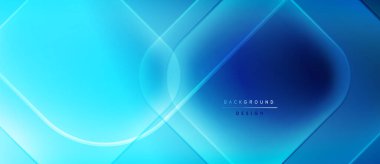 Soyut mavi arkaplan geometrik şekiller, çizgiler, gradyanlar içerir. Modern tasarım teknolojiyi, yeniliği, kurnazlığı çağrıştırıyor. Minimalist estetik.