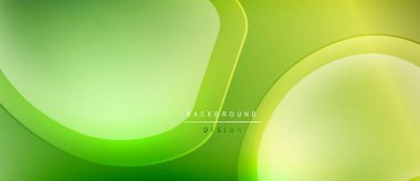 Soyut yeşil arkaplan. Düz eğriler dinamik, akışkan şekiller yaratır. Işık eğimleri derinlik ve modern tasarım elementleri öneriyor.