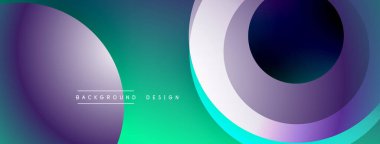 Soyut sıvı şekiller, canlı renklerin karışımı. Modern tasarım, pürüzsüz eğimler dinamik kompozisyon yaratır. Arkaplan özellikleri üst üste binen daireler.