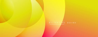Soyut sarı, turuncu eğimli daireler kesişiyor. Modern tasarım, pürüzsüz geçişler canlı görsel efektler yaratır. Basit arkaplan.