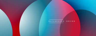Soyut renkli çakışan daireler dinamik arkaplan oluşturur. Gradyan tonları düzgün bir şekilde harmanlanarak, modern görsel cazibe sunar.