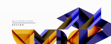 Soyut geometrik tasarım üst üste binen şekiller içerir. Canlı renkli, donanma, siyah dinamik görsel kontrastlar yaratıyor. Arka planlar ve sunumlar için modern estetik.