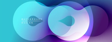 Soyut sıvı şekilleri örtüşür, parlak mavi ve mor renkler yaratır. Modern tasarım hareketi çağrıştırıyor, derinliği. Yumuşak geçişler, rahatlatıcı görsel deneyimler sunar.
