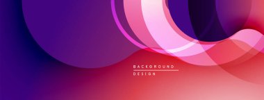 Soyut arkaplan özellikleri üst üste binen eğriler, gradyanlar. Mor, pembe, kırmızı renkler modern tasarım yaratır. Yumuşak geçişler kompozisyona hakim..