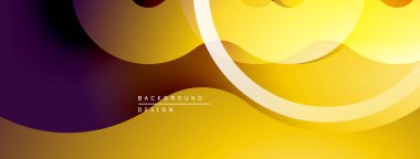 Soyut arkaplan özellikleri katmanlı şekiller, gradyanlar. Sarılar, morlar harmanlanarak dinamik görsel efekt yaratır. Modern tasarım ögesi.