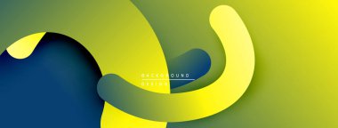 Soyut akışkan şekiller, canlı sarı, koyu mavi, zeytin yeşili gradyanlar. Modern tasarım, pürüzsüz geçişler dinamik görsel efekt yaratır.