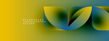 Soyut sarı, yeşil, mavi eğimli dalgalar. Modern tasarım elementleri dinamik görsel akış yaratır. Minimalist arkaplan dokusu.