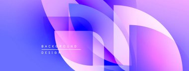 Soyut sıvı şekilleri örtüşür, parlak mor ve mavi renkler yaratır. Modern tasarım elementleri dinamik hareketi, pürüzsüz geçişleri önerir.