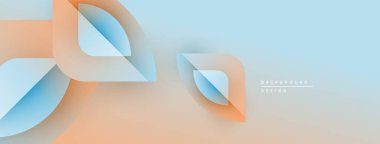 Soyut dizayn özellikleri üst üste binen katmanlar, yumuşak eğimler. Açık mavi, şeftali tonları modern estetik yaratır. Minimalist kompozisyon, temiz çizgiler.