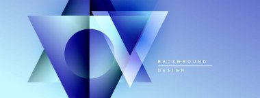 Soyut geometrik şekiller, mavi gradyanlar, modern tasarım. Minimalist kompozisyon dinamik görsel efekt yaratır. Sunumlar için uygun arkaplan.