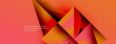 Soyut geometrik şekiller örtüşüyor, canlı turuncu ve kırmızı renkler yaratıyor. Tasarım, merkezi konumlanmış metin arkaplan tasarımı içerir. Modern estetik.