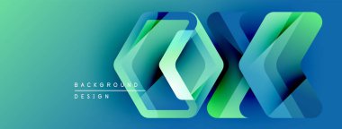 Soyut geometrik tasarım. Kademeli deniz mavisi, mavi renkler modern bir zemin oluşturur. Üst üste binen şekiller derinlik ve hareket olduğunu gösteriyor. Mevcut en küçük metin.