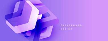 Soyut mor tasarım katmanlı geometrik şekiller içerir. Renkler derinlik yaratır, modern estetik. Minimalist kompozisyon, temiz çizgiler.