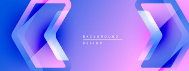 Soyut arkaplan özellikleri katmanlı şekiller, gradyanlar. Mavi, mor renkler modern tasarım yaratır. Metin arkaplan tasarımı okur.