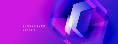 Soyut geometrik tasarım. Altıgenler üst üste binerek dinamik mor renk değişimi yaratır. Dijital projeler için modern arkaplan.