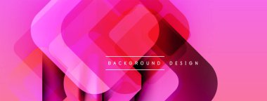 Soyut pembe arka plan. Üst üste binen kareler dinamik görsel efekt yaratır. Modern tasarım elementleri pürüzsüz eğimler sunar.