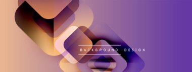 Soyut geometrik şekiller örtüşür, değişken mor, kahverengi tonlar yaratır. Arkaplan ve sunumlar için uygun modern tasarım.