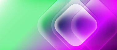 Soyut eğim arkaplanı. Kareler örtüşüyor ve hafif ışık efektleri yaratıyor. Renkler yeşilden mora dönüşüyor. Modern tasarım ögesi.