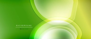 Parlak yeşil arkaplan kıvrımları, yumuşak eğimler. Metin arka plan tasarımı okur. Modern, soyut görsel sunum.