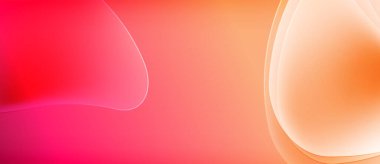 Soyut gradyanlar canlı kırmızıları, portakalları, sarıları harmanlarlar. Düz eğriler dinamik görsel akış yaratır, modern estetik.