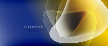 Soyut arkaplan özellikleri akan şekiller, gradyanlar. Mavi sarıya geçişler, dinamik görsel efekt yaratır. Metin arkaplan tasarımı okur.