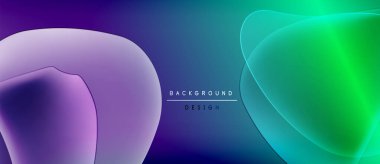 Soyut sıvı şekiller, canlı renklerin karışımı. Mor, mavi, yeşil gradyanlar modern arkaplan tasarımı yaratır. Minimalist estetik.
