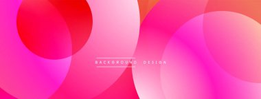 Soyut pembe, kırmızı gradyanlar üst üste binen daireler oluşturur. Metin arkaplan tasarımı odaklı modern tasarım. Yumuşak geçişler, canlı renkler.
