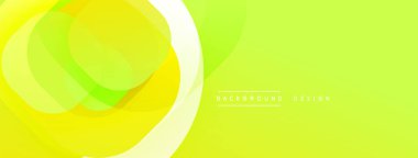 Parlak sarı, yeşil soyut şekiller örtüşüyor. Modern tasarım dinamik görsel efekt yaratır. Yumuşak gradyanlar taze görünüm sunar.