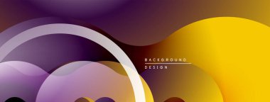 Soyut kompozisyon. Üst üste binen daireler dinamik değişim etkisi yaratır. Sıcak tonlar baskın, modern tasarımın estetik olduğunu gösteriyor..