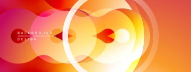 Soyut gradyan katmanlar dinamik görsel akış yaratır. Sıcak renkler kompozisyona hakim, enerji ve hareket öneriyor..