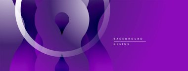 Soyut mor tasarım akış şekilleri, gradyanlar, dairesel elementler içerir. Arka planlar ve sunumlar için modern estetik.