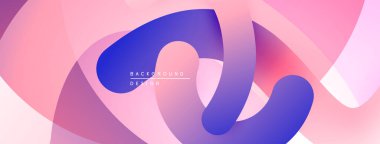 Soyut akışkan kurdeleler, yumuşak eğimler. Pembe, mor renkler modern arkaplan tasarımı yaratır. Minimalist estetik, pürüzsüz şekiller.