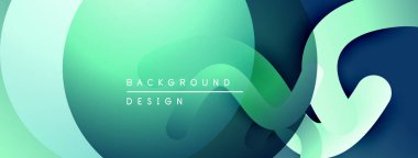 Soyut sıvı şekilleri üst üste binerek dinamik deniz mavisi gradyanı oluşturur. Sunumlar ve web siteleri için modern tasarım ögesi.