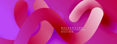 Soyut sıvı şekiller, canlı pembeler, morlar modern arka plan yaratır. Yumuşak eğimler hareketi, derinliği gösterir. Minimalist tasarım.