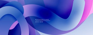 Soyut akışkan şekiller, canlı maviler, morlar, pembeler dinamik bir zemin oluşturur. Modern tasarım, pürüzsüz gradyanlar görsel ilgi sunar.