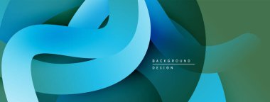 Soyut akışkan şekiller, mavi, yeşil renkler dinamik arkaplan oluşturur. Modern tasarım, pürüzsüz eğimler, zarif kompozisyon.