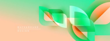 Soyut geometrik şekiller örtüşür, canlı bir gradyan arkaplan oluşturur. Yumuşak renkler harmanlanır, modern tasarım estetik sunulur.