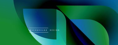 Soyut akışkan şekiller harmanlanarak dinamik yeşil-mavi gradyan oluşturur. Arkaplan, pankart ve sunumlar için modern tasarım ögesi.