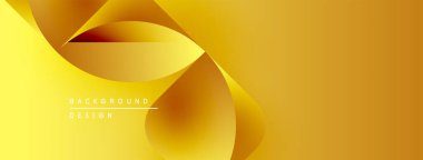 Altın soyut katmanlar dinamik görsel akış yaratır. Yumuşak eğimler derinliği, sıcaklığı ve modern estetiği akla getiriyor. Arkaplan tasarım ögeleri mevcut.