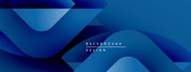 Soyut mavi arkaplan. Üst üste binen şekiller dinamik ve modern tasarım yaratır. Dereceli gölgeler derinlik ve görsel ilgi sunar.